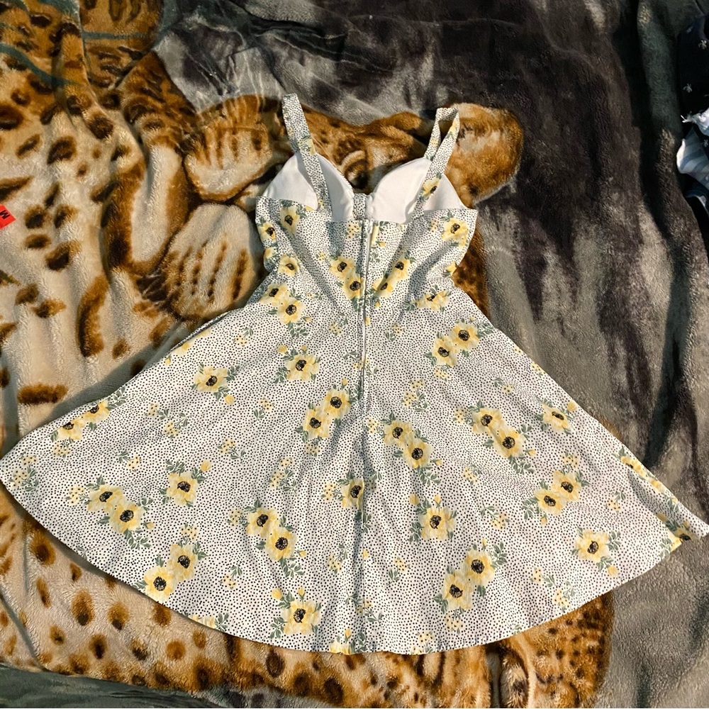 Cute sunflower and polka dot dress